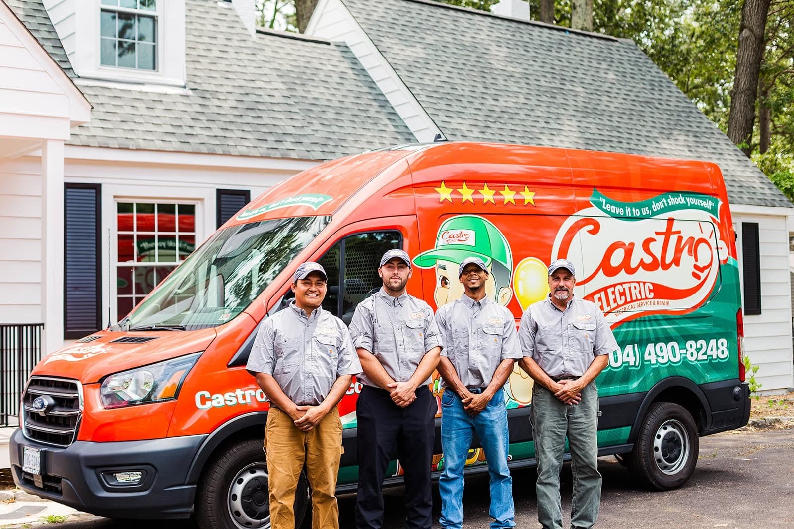 The Castro Electric team in front of their van