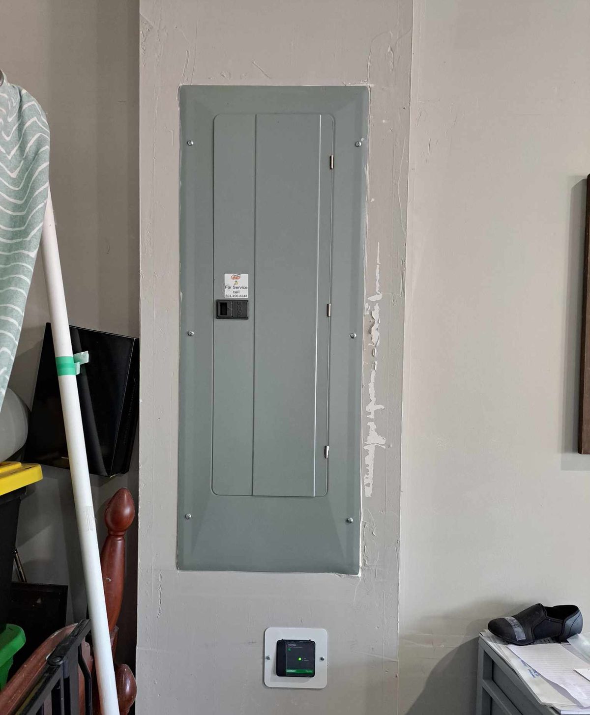 Panel with a whole-home surge protection device