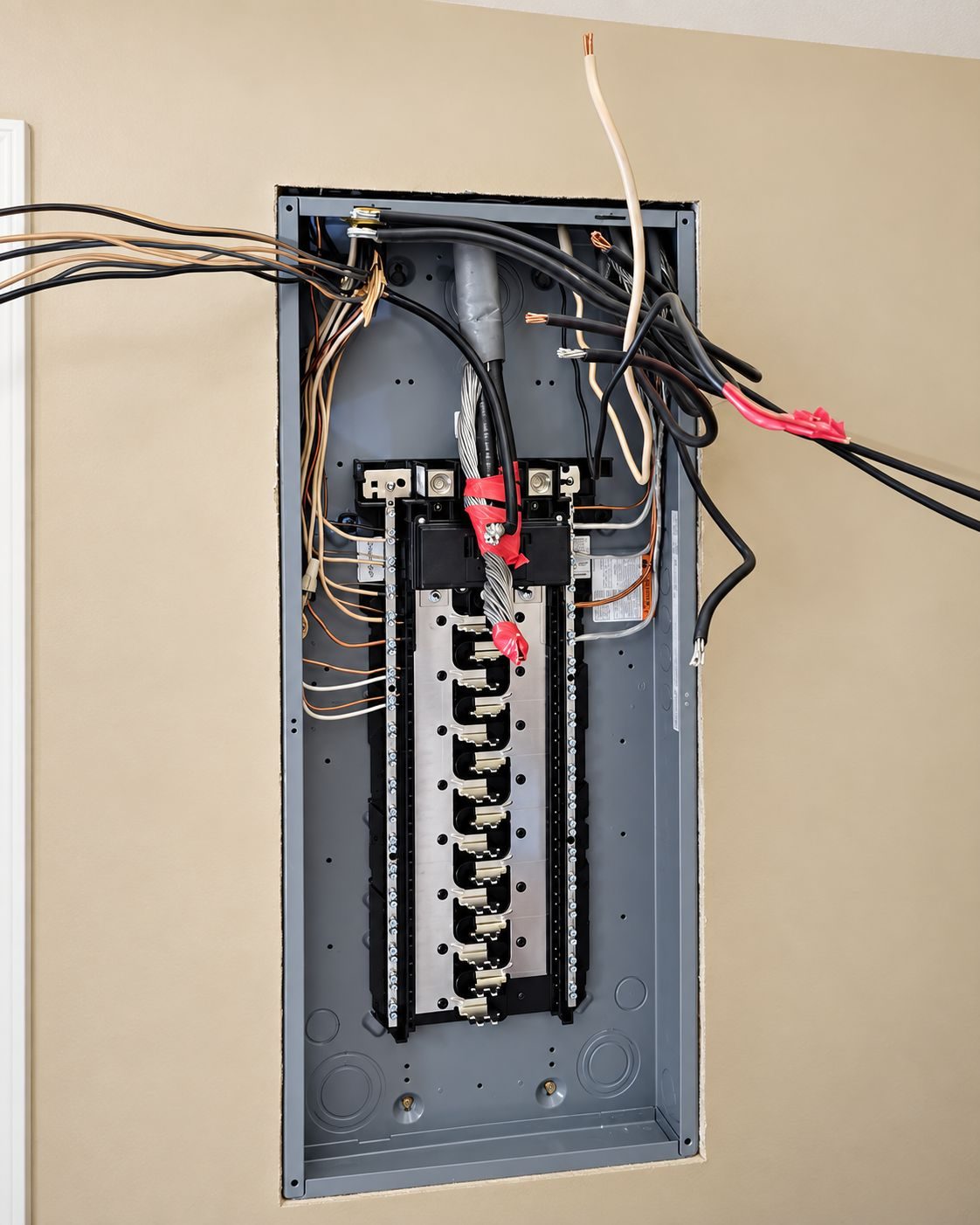 Electric panel being rewired